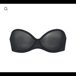 SKIMS Ultra Fine Mesh Strapless Bra, Black 32D